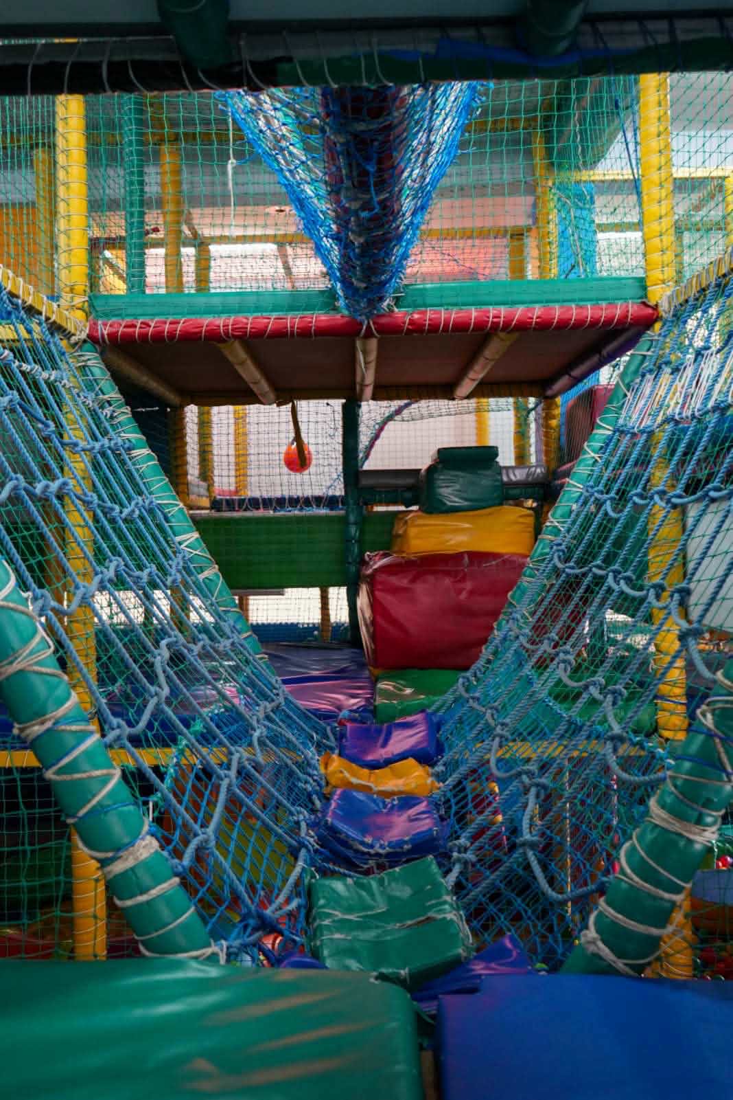 Climbing nets and soft play structure