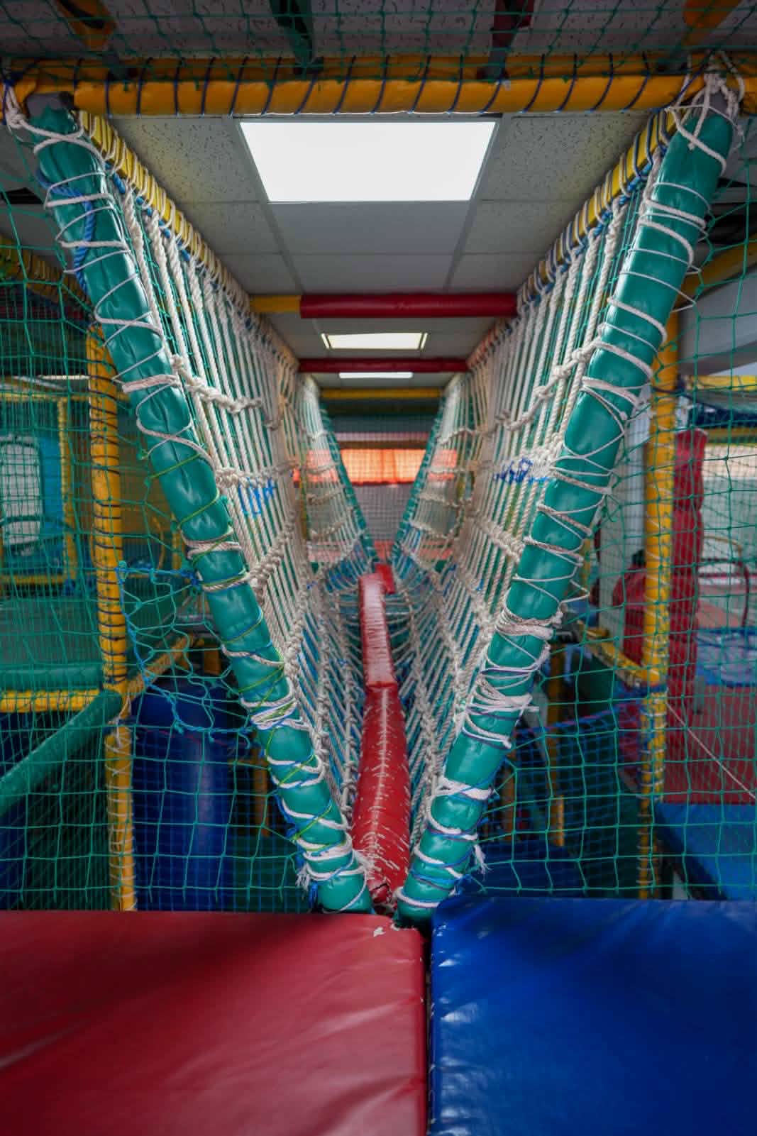 Soft play bridge with netting