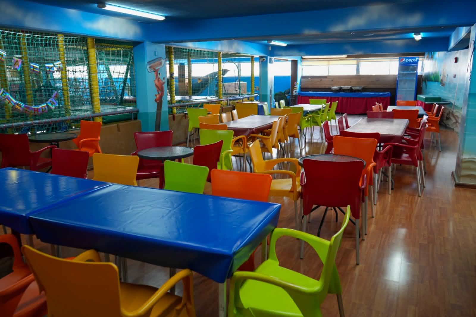 Party seating area with colourful chairs